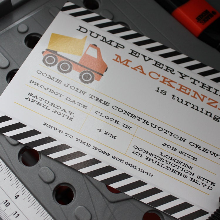 Construction Zone Printable Party Invitations : Printable Party Designs by The Tiny Tiara Il_570xn
