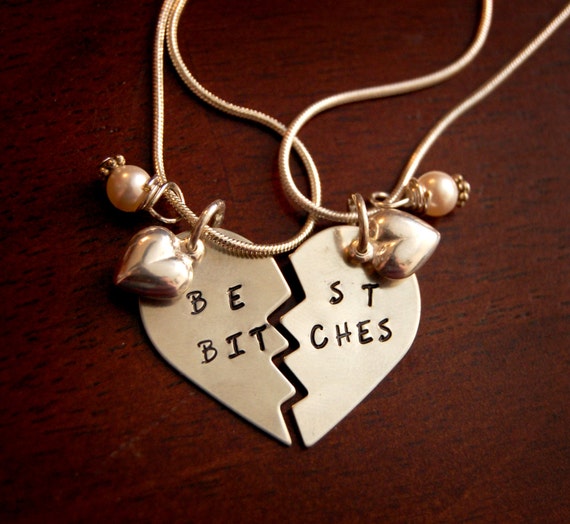 Best Bitches Broken Heart Necklace Nickel Silver By Secretsphynx 