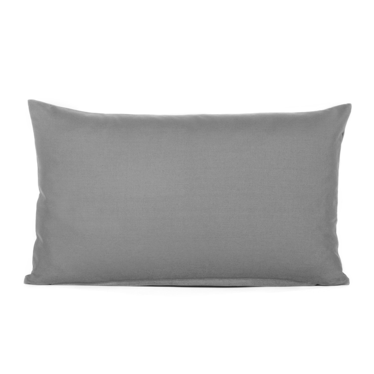 12 X 20 Solid Gray Accent Lumbar / Oblong Throw Pillow by BHDecor