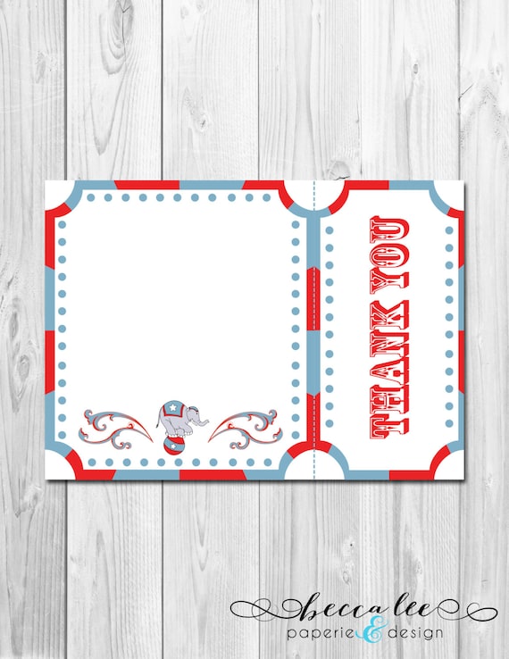 Circus Thank You Note - DIY - Printable Il_570xn