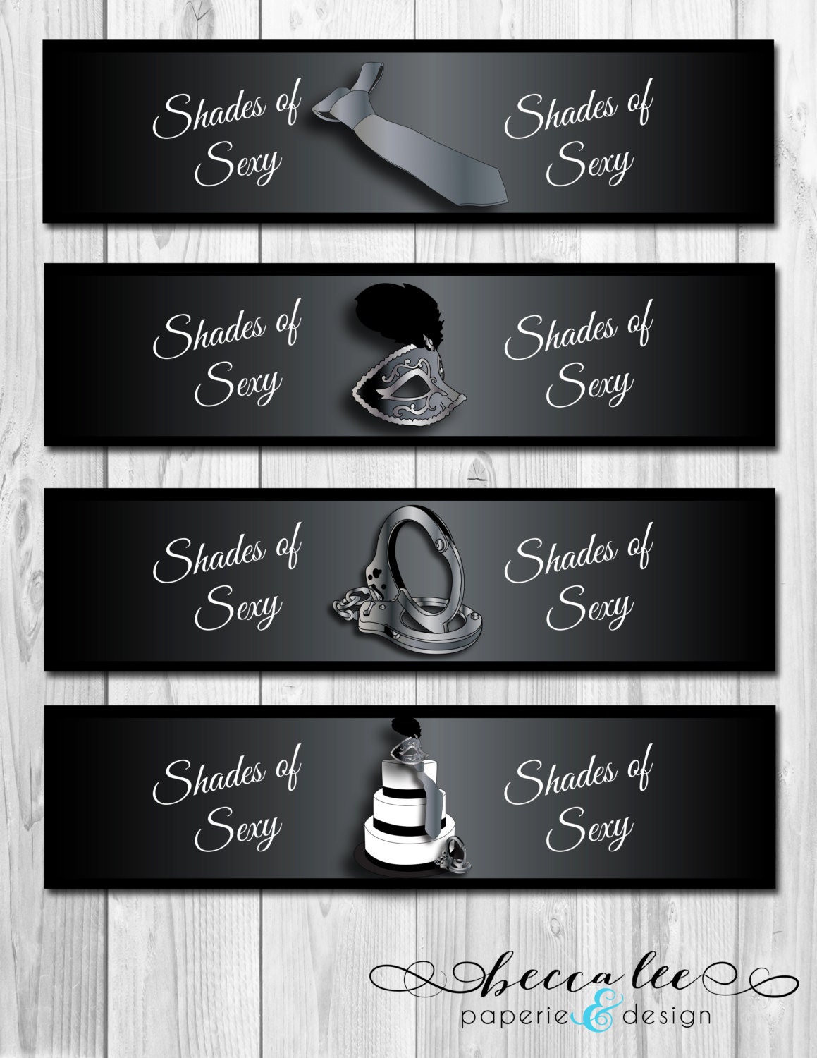 INSTANT DOWNLOAD - Water Bottle Labels - Shades of Sexy Theme - DIY - Printable Il_570xn