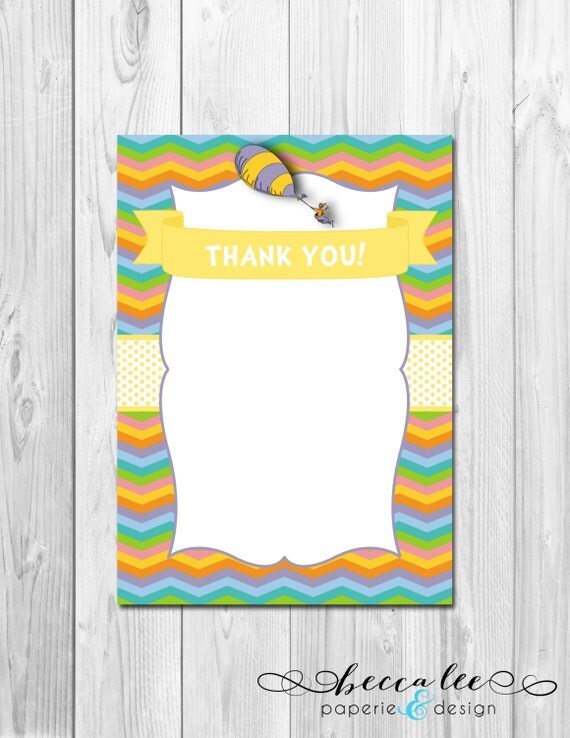 Thank You Note - The Places You'll Go Chevron Stripe - DIY - Printable Il_570xn