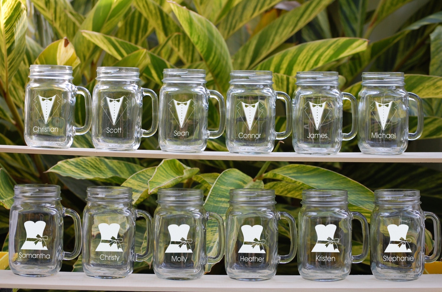 12 Personalized Beer Mug Engraved Mason Jar by UrbanFarmhouseTampa