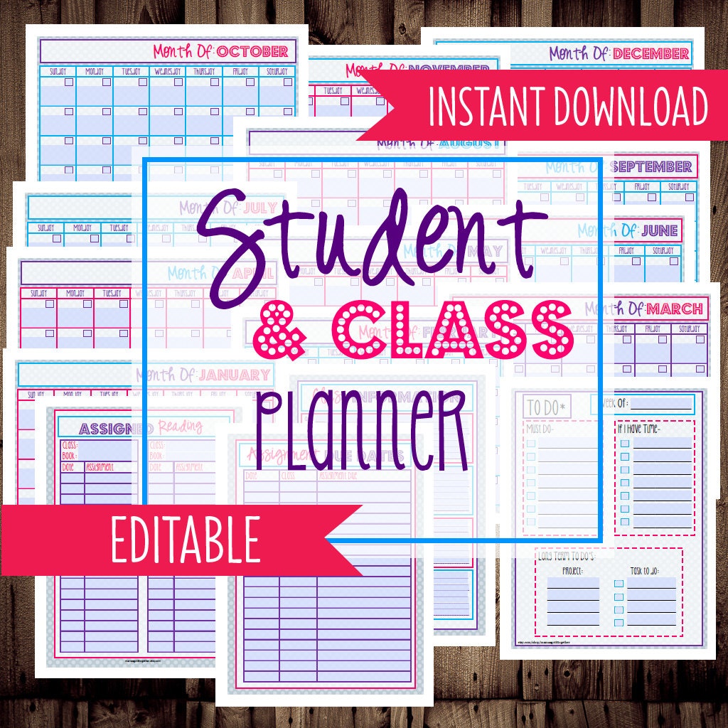 Student PlannerCollege Planner Homework by MamasGotItTogether