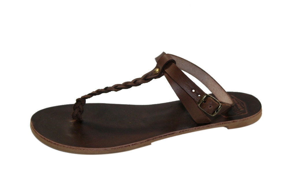 Brown Leather Sandals for Women  Men Design 20 by WalkaholicS