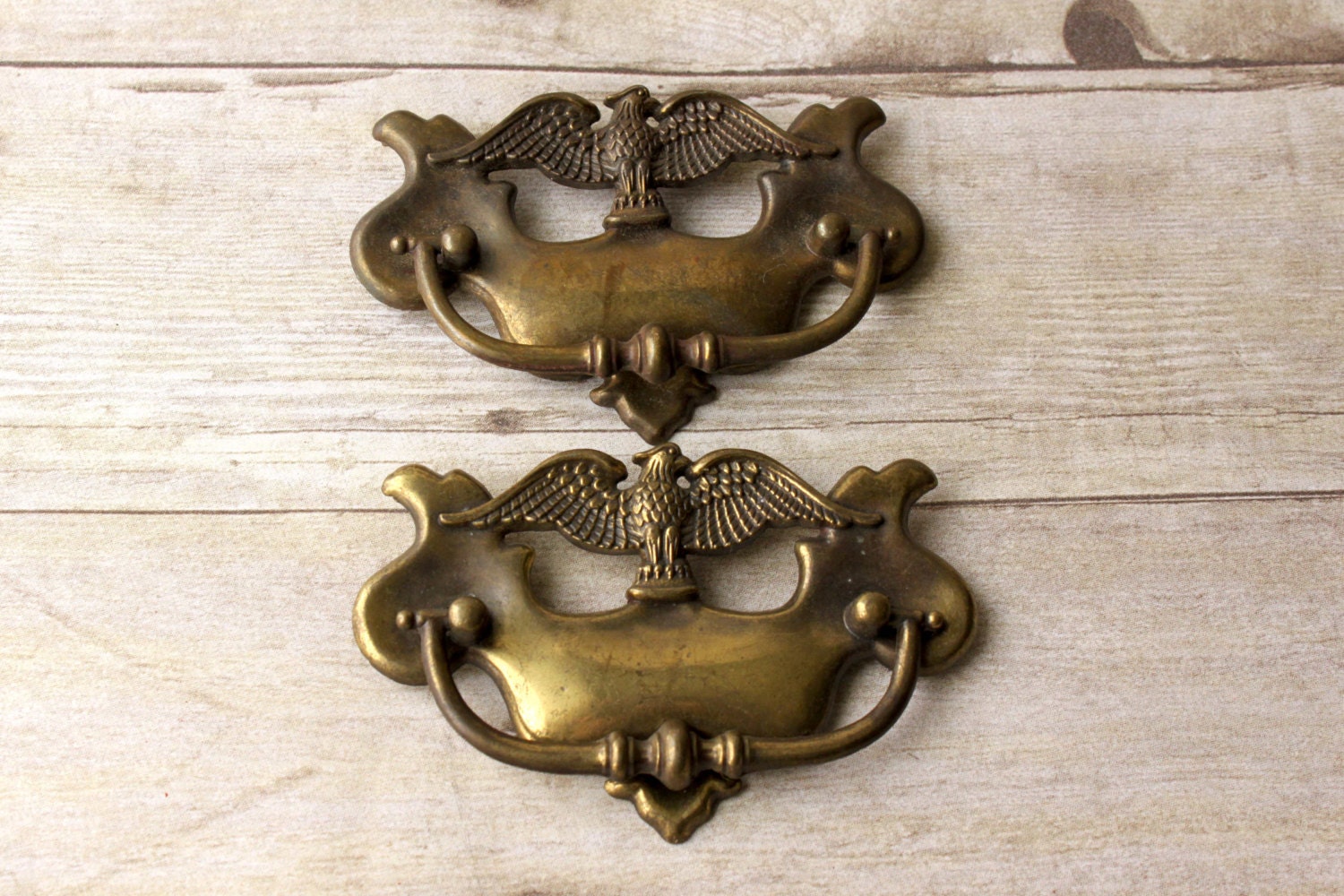 Vintage brass eagle drawer pulls handles by PhoebesTreasureChest