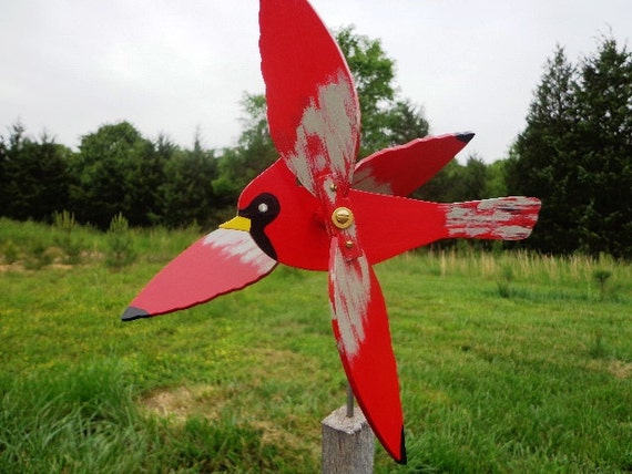 Cardinal Whirligig Yard Ornament Brightly By Ozarkrusticwood