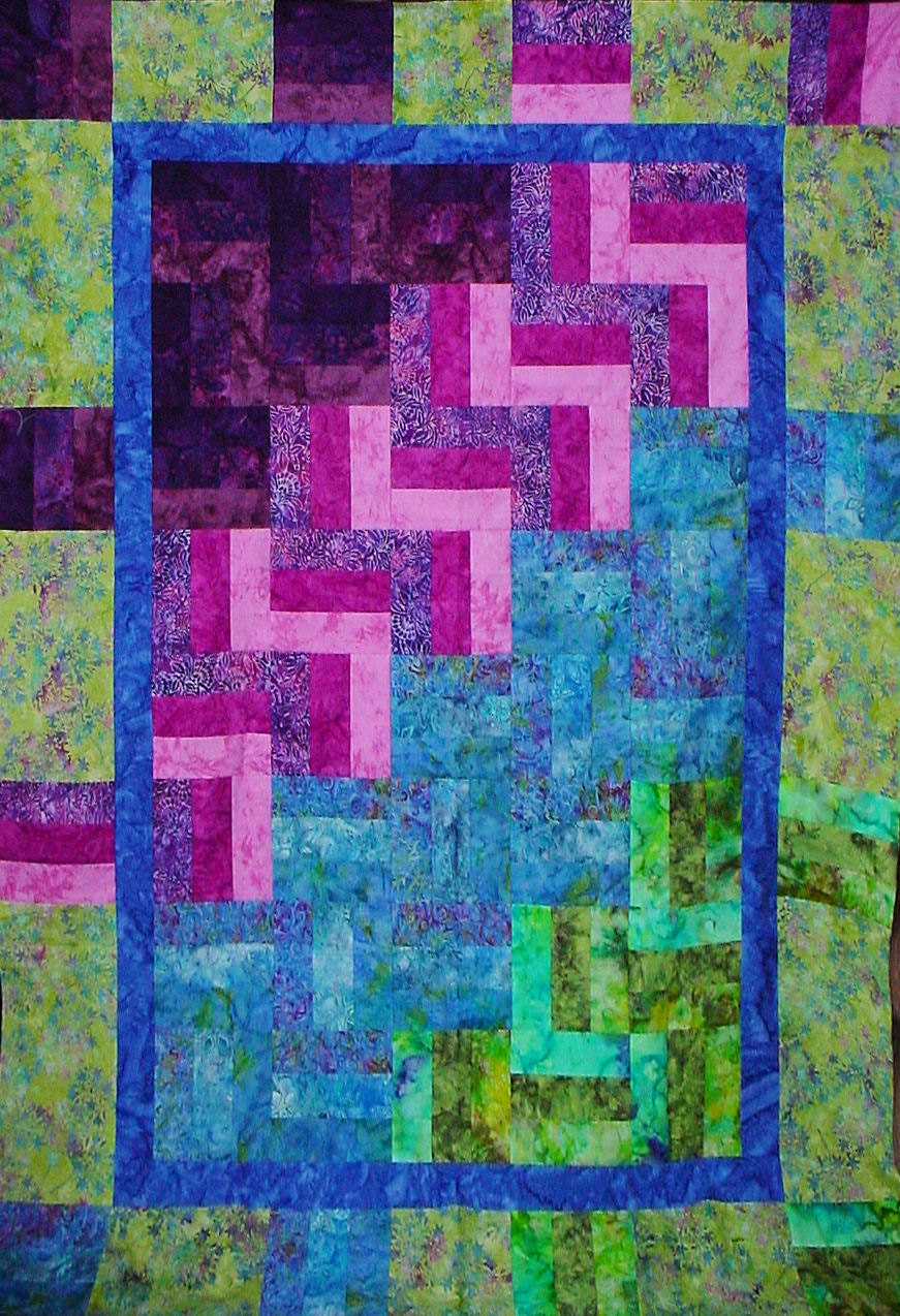 Items similar to Quilt Pattern Rainbow Rail Batik Fabric Quilting Instructions Lap Size on Etsy