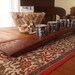 Wine Barrel wide stave 5 metal owl-cutout votive candle holder in Wine stain