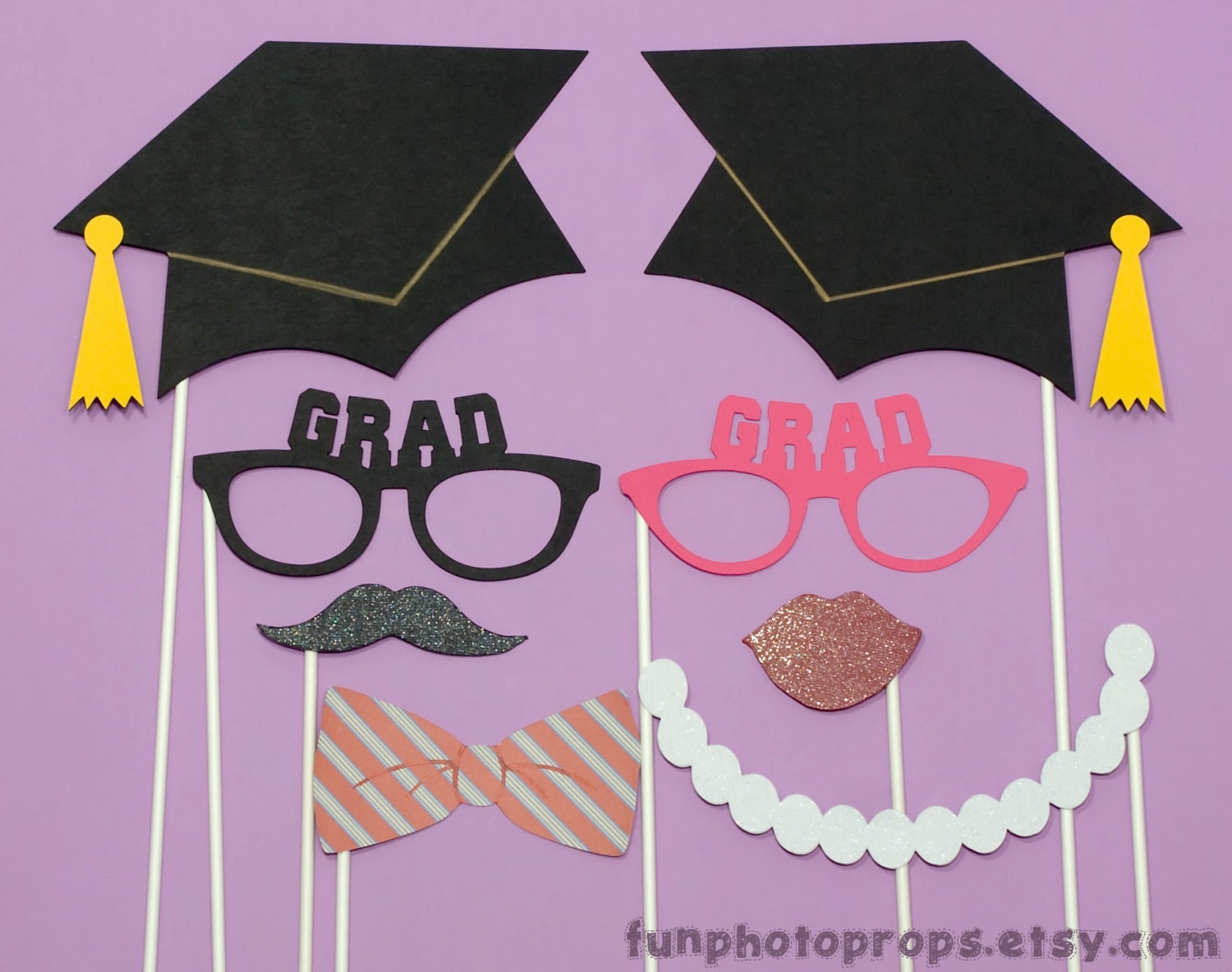 Photo Booth Prop Set- 8 Piece Graduation Photo Booth Prop Set - Photobooth Props Il_570xn