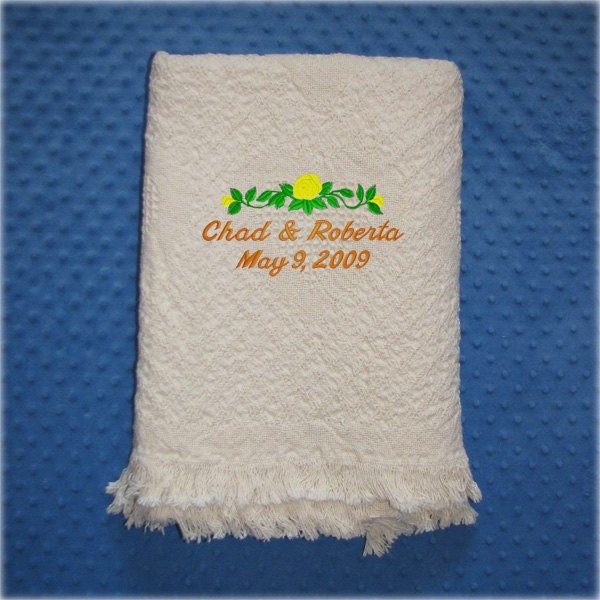 Personalized Wedding Blanket Throw with by EmbroideryStation1