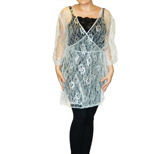Silver Lace tunic,Lace dress,Bohemian tunic,Spring fashion,womens