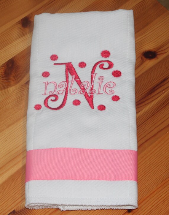 Personalized Embroidered Baby Diaper Burp by TheAdorableDesigns