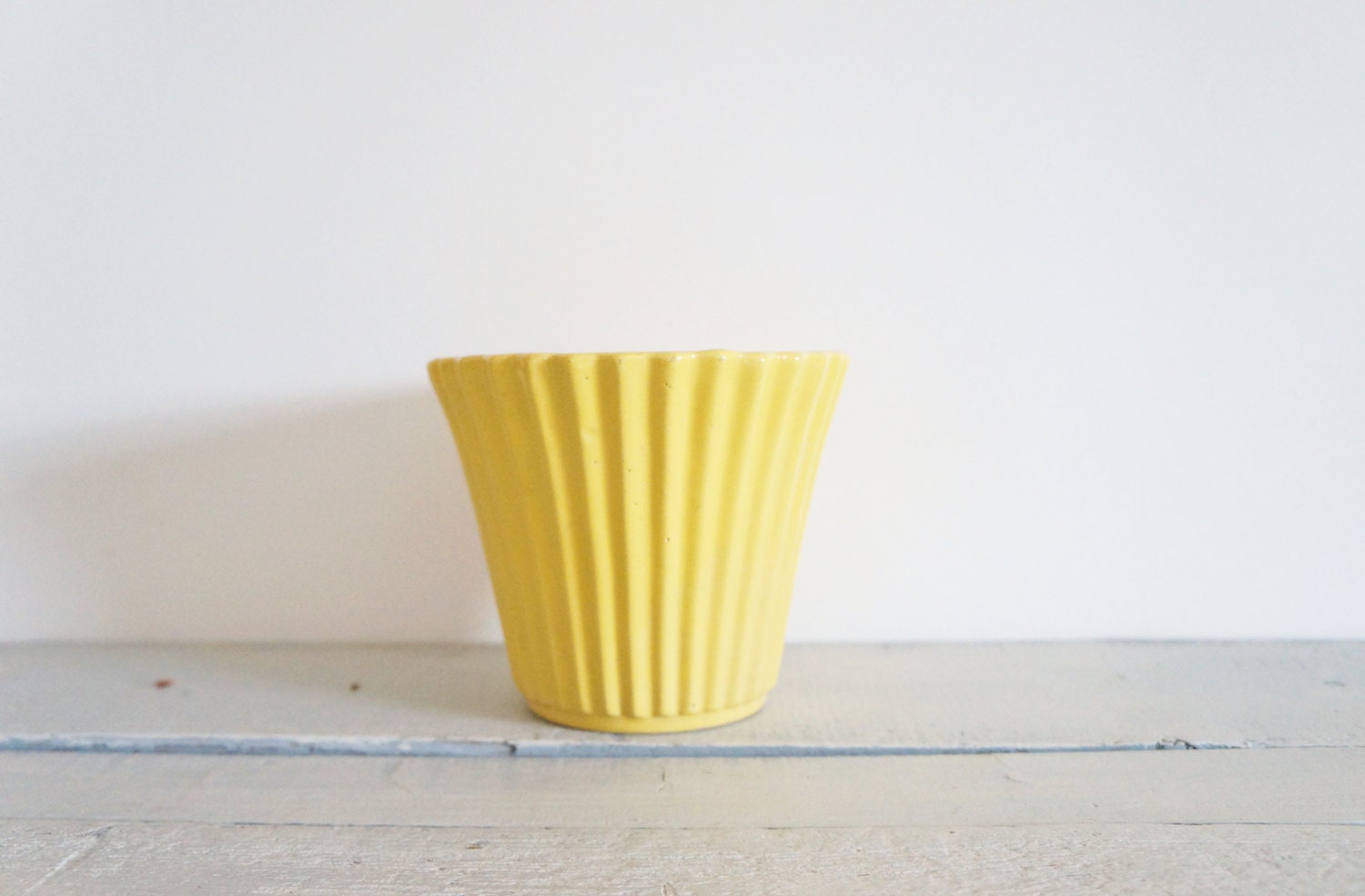 Yellow Pottery Vase  / Mid Century Yellow Pottery Planter / Art Pottery Planter  Pot / USA Pottery / Spring Yellow - RedHillHome
