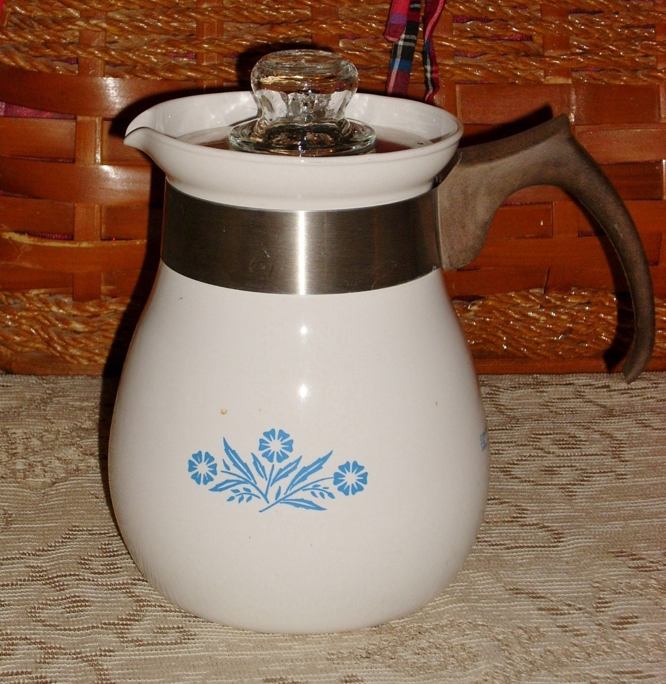 Vintage CORNING WARE Coffee Pot and parts by SeabyrdVintage