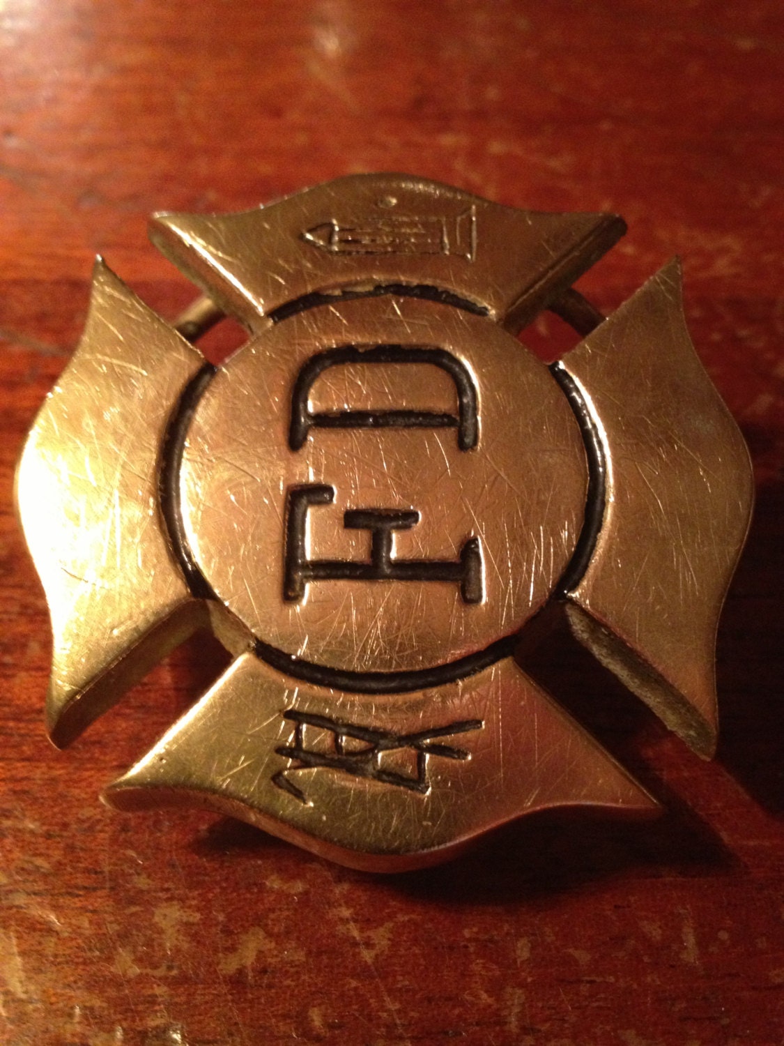 Vintage FD Brass Fire Department Belt Buckle by XVIPaws on Etsy