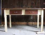 Reclaimed wood kitchen table - HoneyBadgerWoodworks