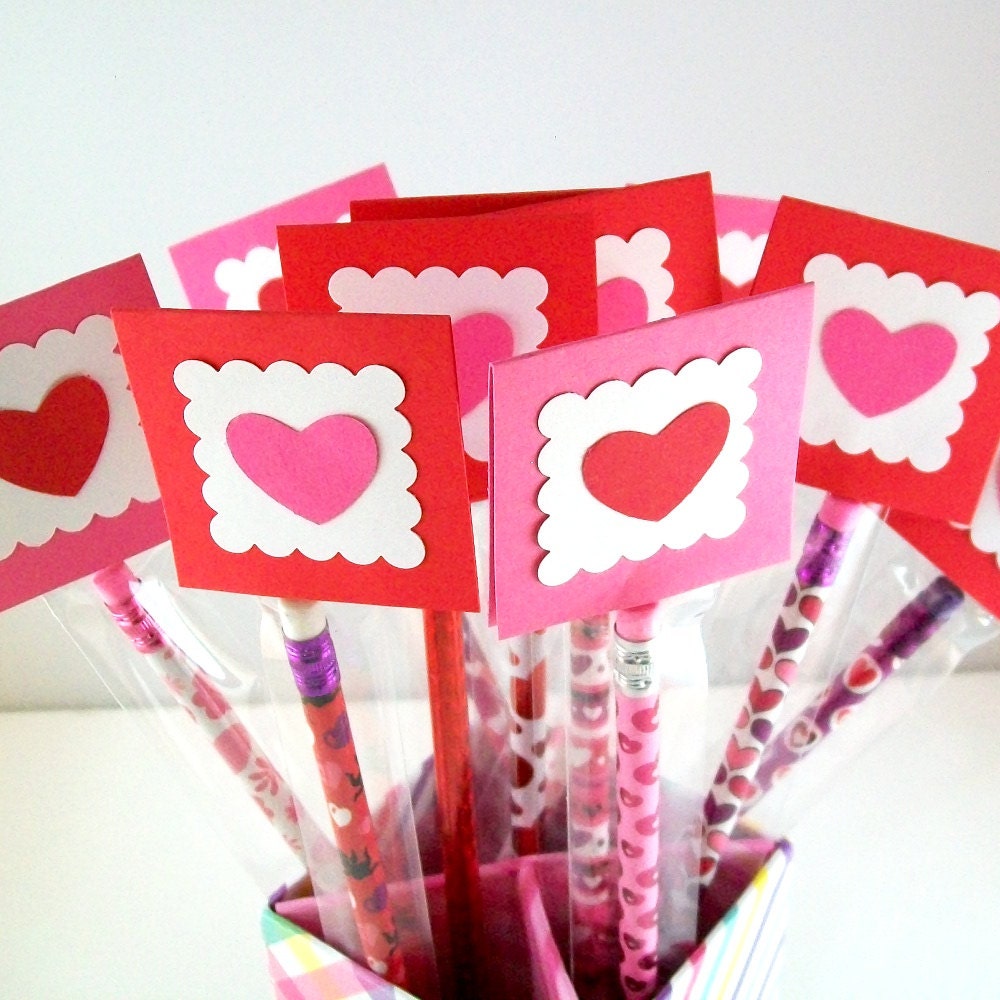 Items similar to Pencil Valentines (Set of 24) Personalized Pencil