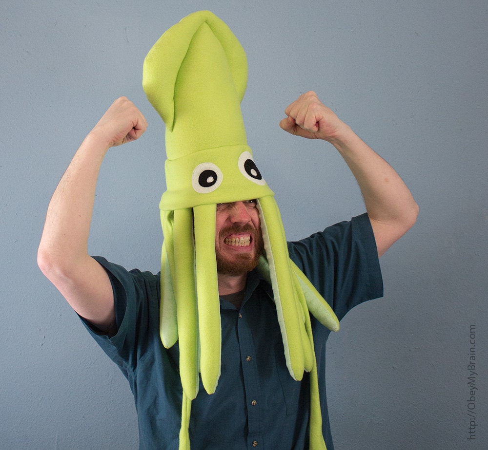 green squid plush