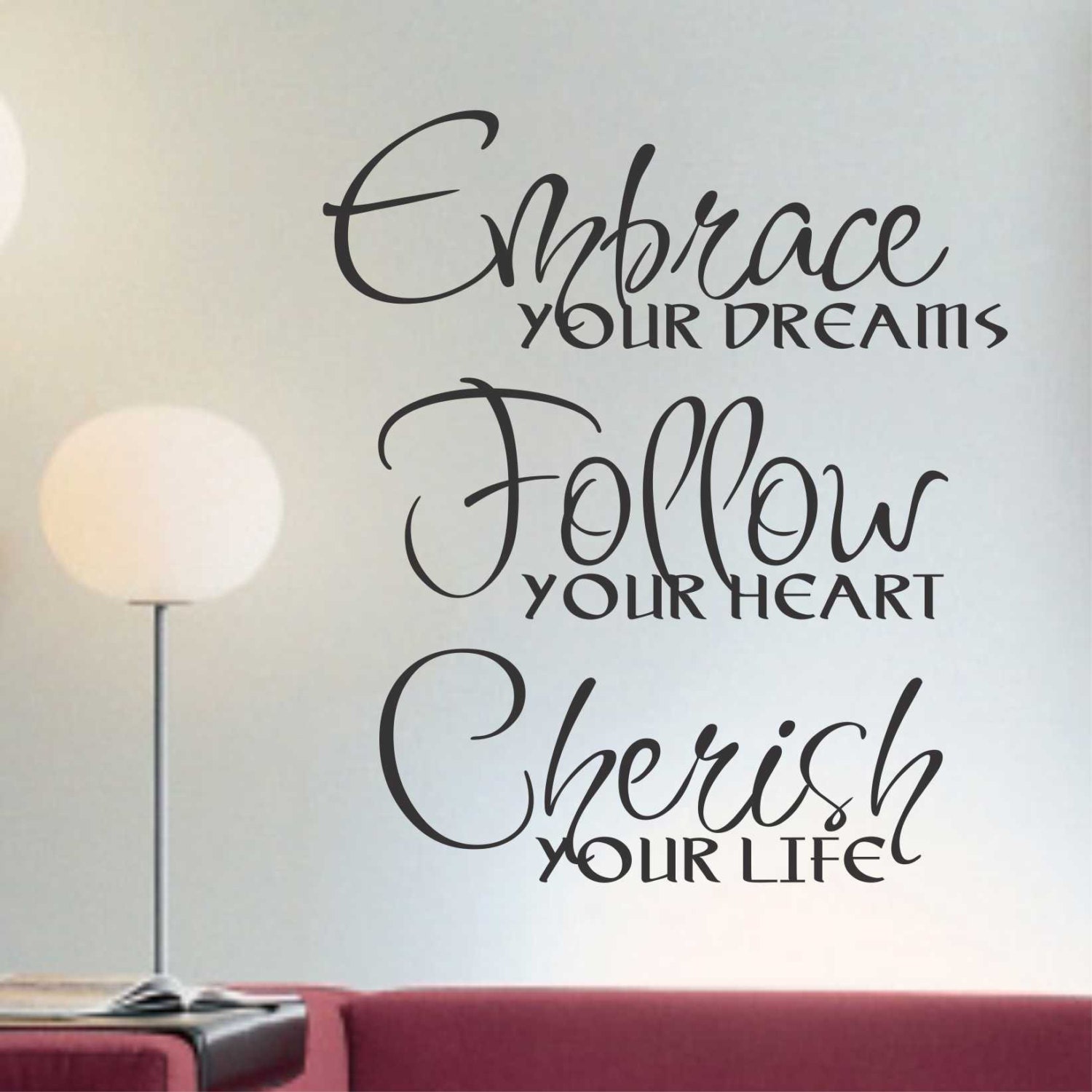 Vinyl Wall Lettering Words Quotes Embrace Dreams by WallsThatTalk