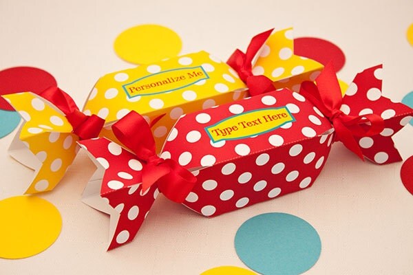 Sweet Dots Favor Box - DIY Printable Wrapped Candy Shaped Box PDF Il_570xn