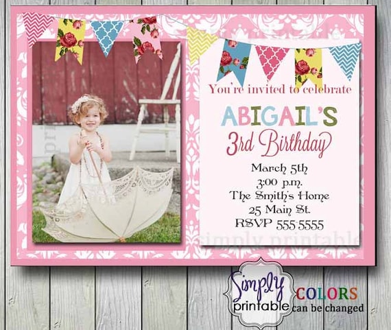 Girls Birthday Invitation Il_570xn