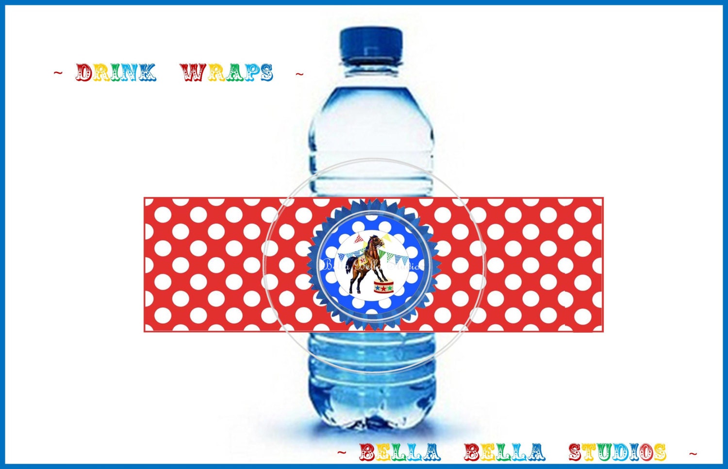 Vintage Circus Party, Carnival Party - Instant Download PRINTABLE DRINK WRAPS - Bella Bella Studios Il_570xn