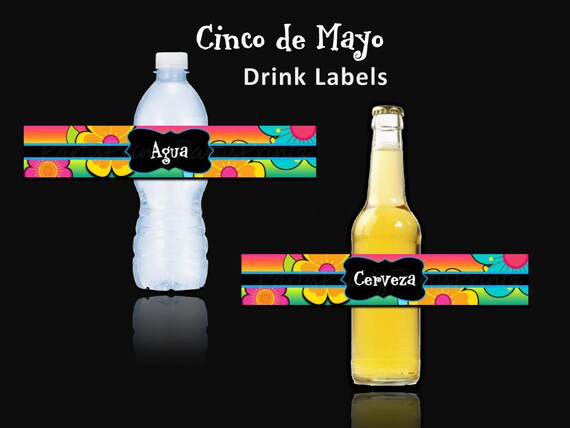 INSTANT DOWNLOAD - Printable - Cinco de Mayo Fiesta - Printable Water Bottle / Beer Labels Il_570xn