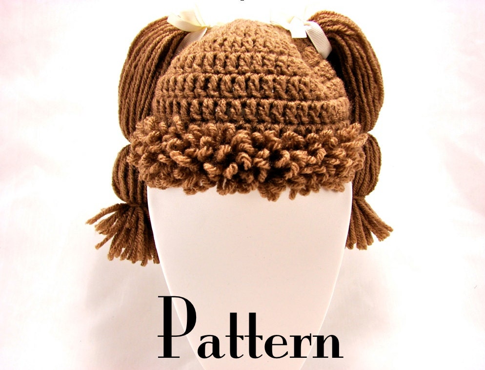 Cabbage Patch Kid Inspired Hat Crochet PATTERN - All Ages