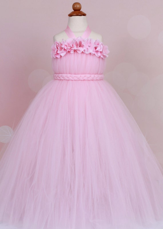 Flower Girl Tutu Dress - Light Pink - Bubble Gum Beauty - 3-4 Toddler Girl - Cutie Patootie Designz Il_570xn