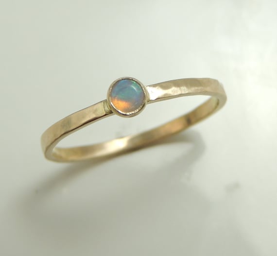 SALE 14k Gold Natural Opal Ring by PointNoPointStudio on Etsy