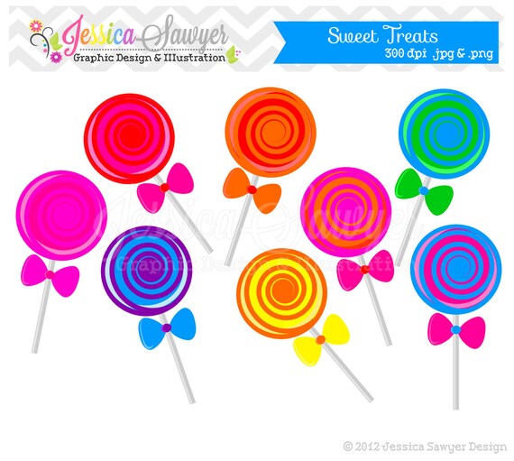 INSTANT DOWNLOAD, Lollipop clip art - candy clip art - - commercial use - personal use - scrapbook - invitation - party Il_570xn