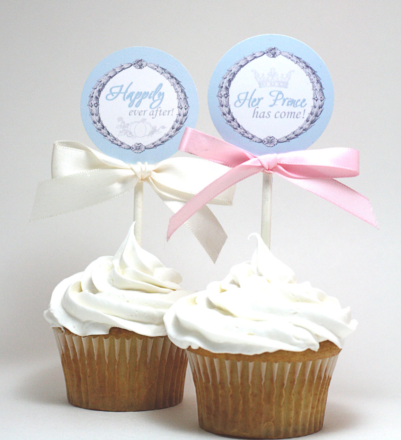 CINDERELLA Bridal Shower Cupcake Toppers Printable Il_570xn