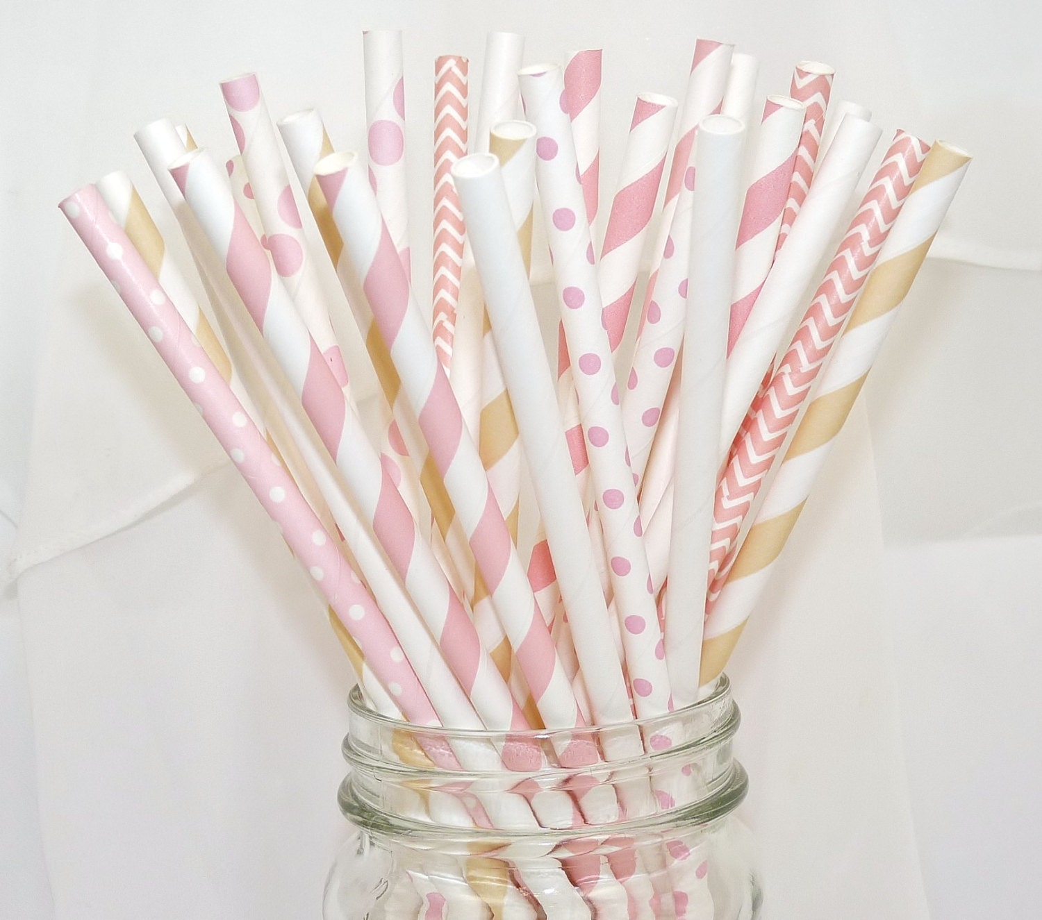 PINK Champagne & Front Porch Friends - 60 Straws in Princess PINKs and Bubbly Champagne CREME BFF Social Hour, Spa Day Party,Tea Party Il_570xn