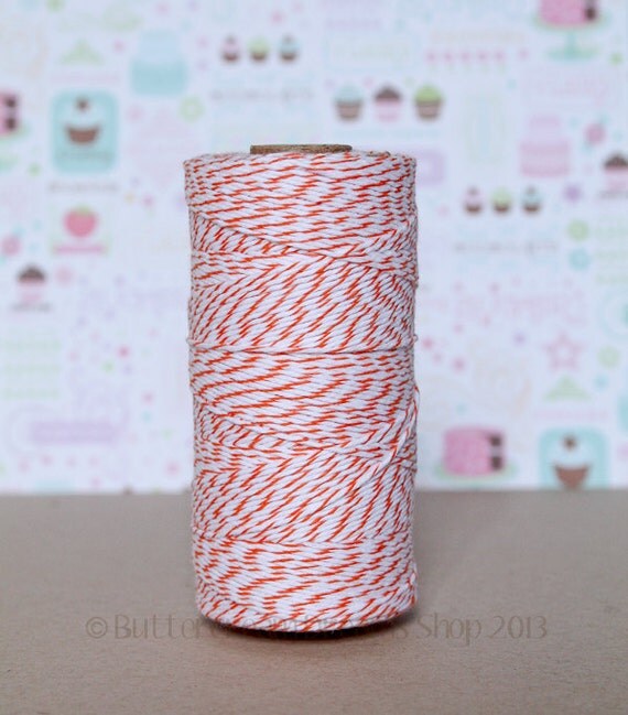 Bakers Twine - Orange - 5 Yards - 4 Ply Orange Cotton Bakers Twine for Scrapbooking Giftwrapping Cardmaking Il_570xn