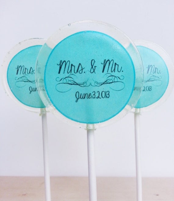 Wedding Favors Personalized Candy Lollipop by SweetCarolineConfect
