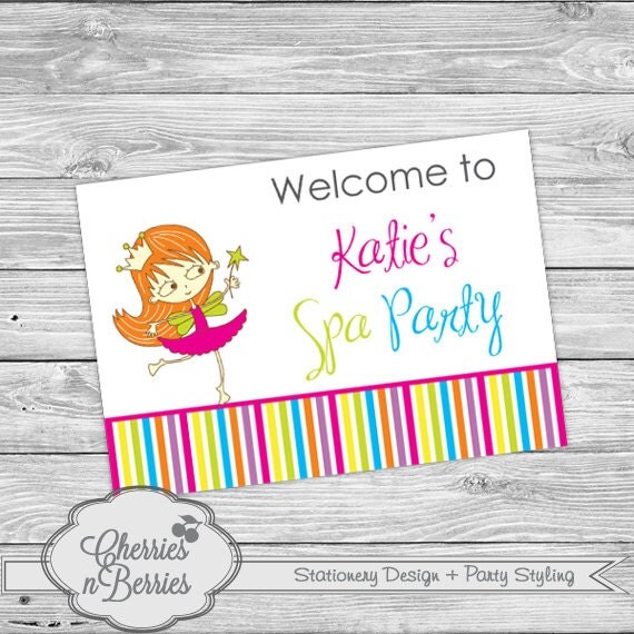 Spa Party Printable Welcome Sign Il_570xn