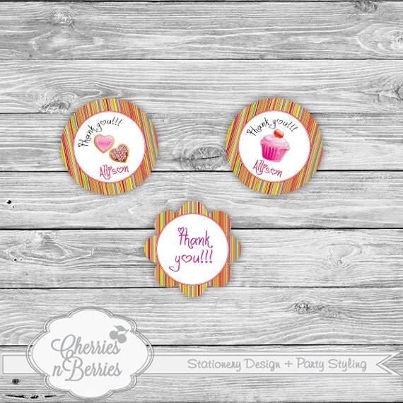 Cupcake Birthday Printable Favor Tags Il_570xn