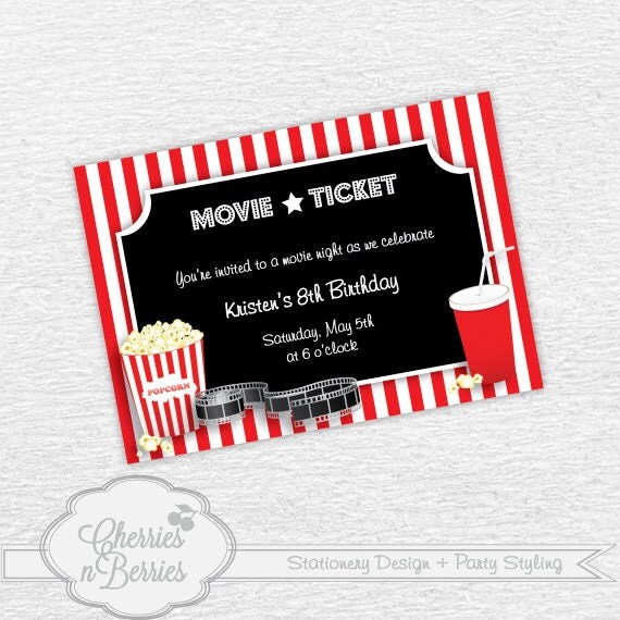 Movie Party Printable Invitation Il_570xn