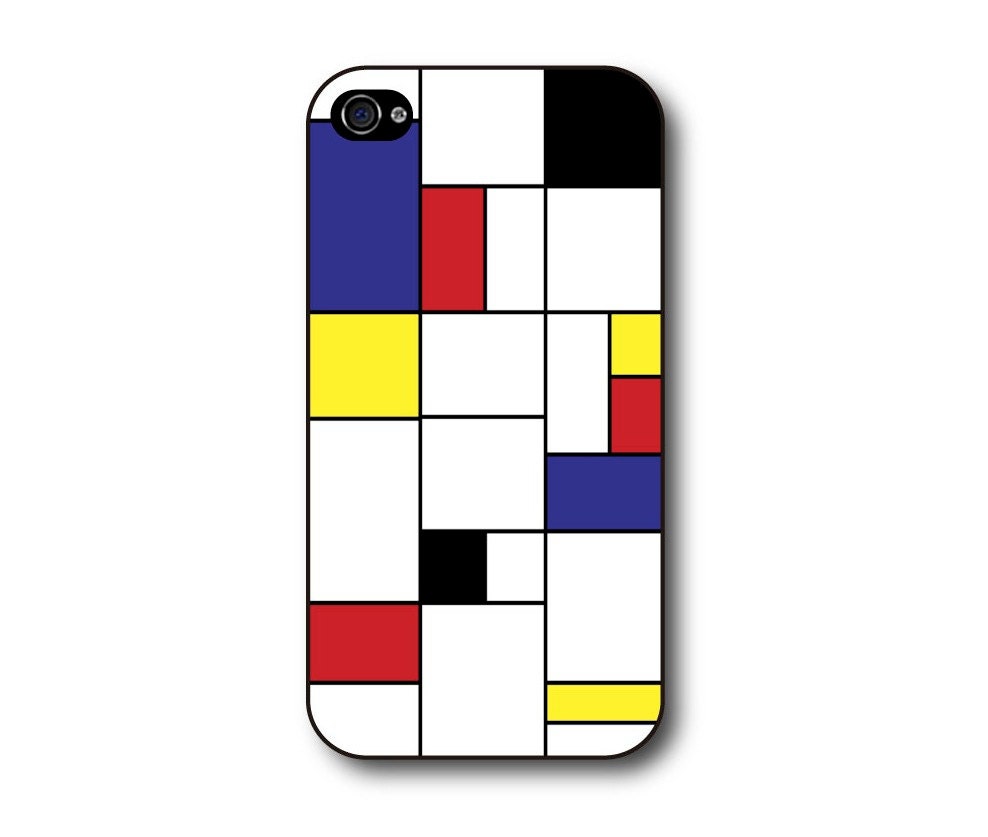 Mondrian Iphone 4 case / Iphone 4s case / iphone 5 case - perfect gift idea for art lovers, primary colors - ZeroCase