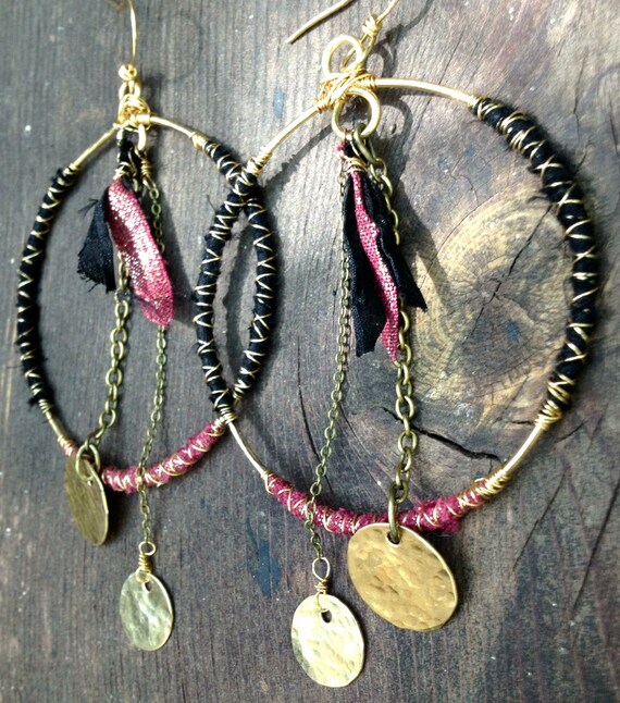 Hippie hoop earrings Clearance