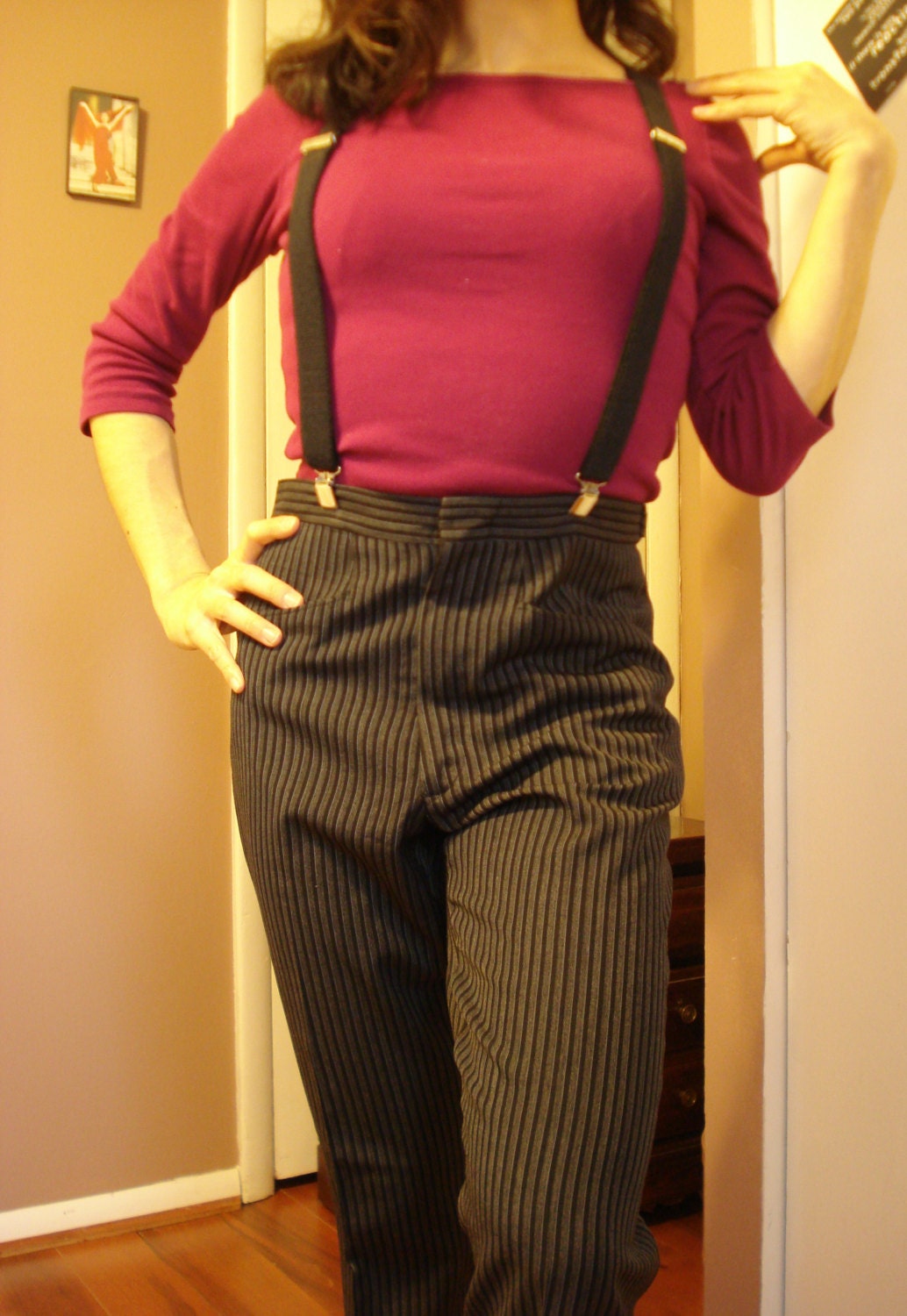 pinstripe pants with suspenders