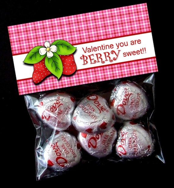 INSTANT DOWNLOAD - Printable Valentine Treat Bag Toppers - Valentine's Day - You're BERRY Sweet Il_570xn