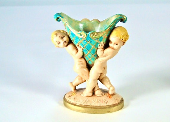 Vintage Cherubs Fontanini Set of Two Angels by by SueEllensFlair