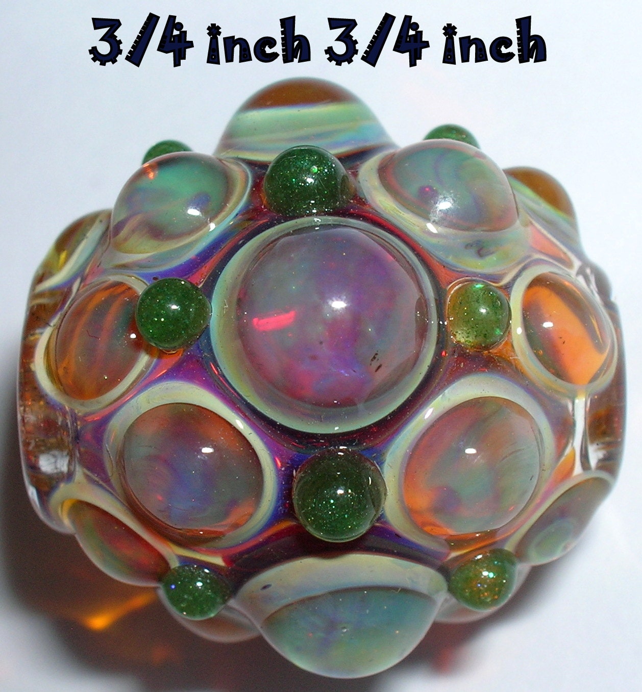 Beau Hawn Handmade Lampwork Boro Borosilicate Pyrex Bead GLASSADDiCT  Hollow Blown Focal  PURPLE BLOWN Bead