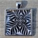 Pendant Black and White Pattern in Silver Tray Bezel