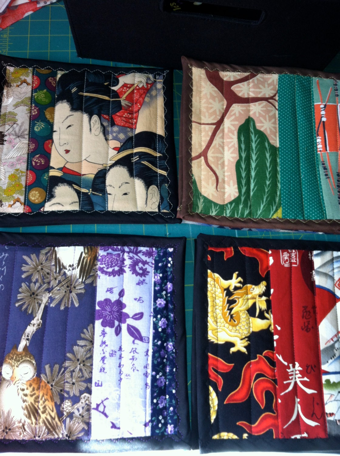 RESERVED for Coterie Asian Striped Pot Holder Sets