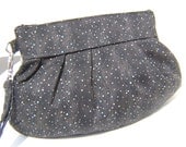 Janbag Wristlet, bridesmaids, wedding, handmade, gift, cosmetic - Spots black