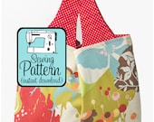 Grocery Bag Sewing Pattern - 3 Sizes - PDF File (Instant Download)