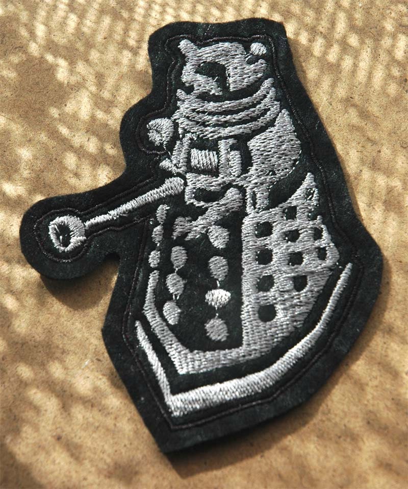 Black and Silver Dalek Felt Patch Doctor Who Cosplay